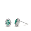 Pendientes 750/oro blanco de 18 quilates Esmeralda 0.80 ct, 2 piedras, Diamante 0.36 ct, w-si