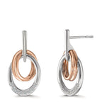 Pendientes 750/oro blanco de 18 quilates, 750/oro rojo de 18 quilates Diamante 0.08 ct, 16 piedras, w-si