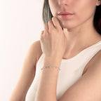 Pulsera Plata Circonita Rodio plateado 16-19 cm