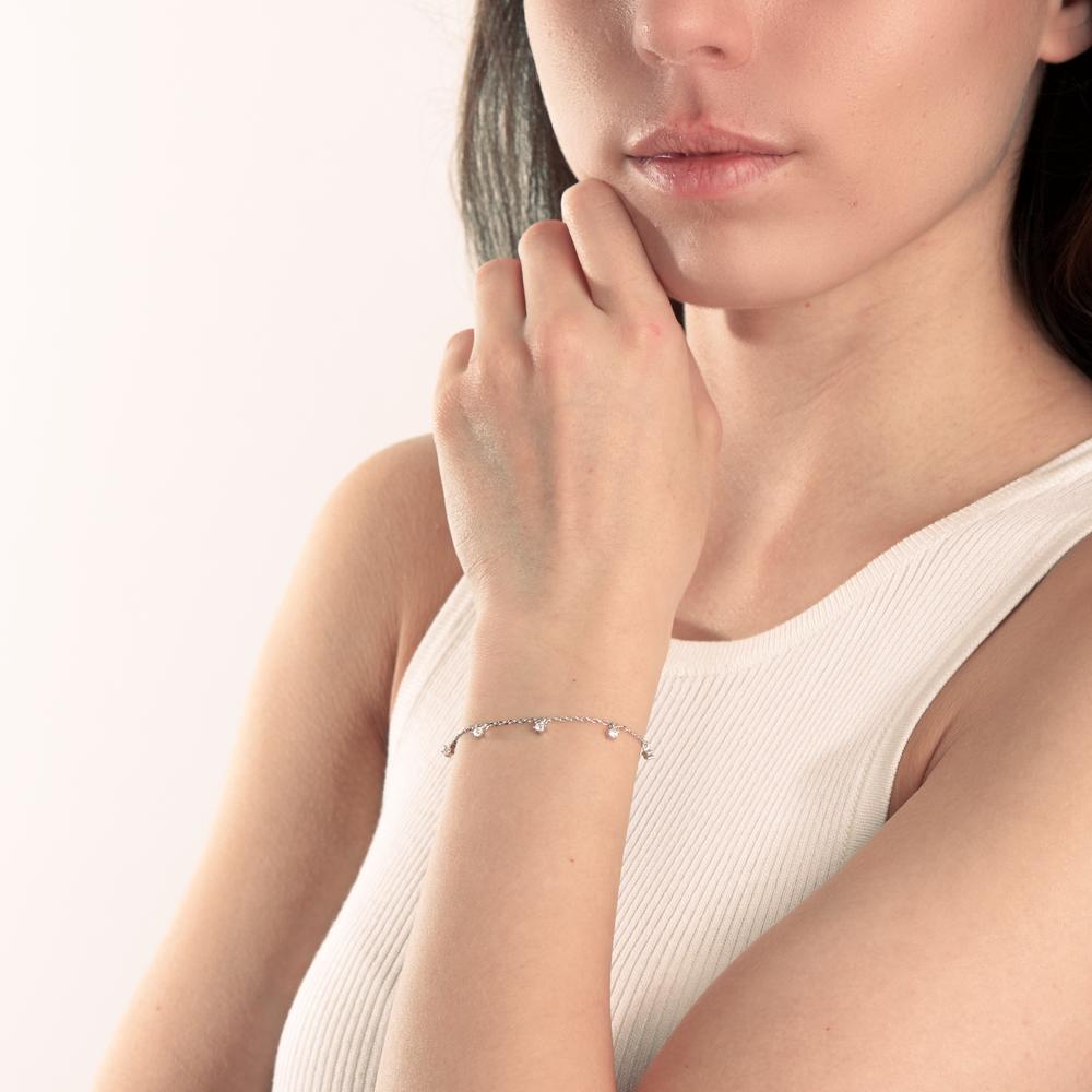 Pulsera Plata Circonita Rodio plateado 16-19 cm