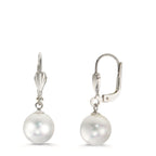 Pendientes Anti alergico [shining Pearls] [Rund], 2 Perlas, 9 mm