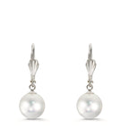 Pendientes Anti alergico [shining Pearls] [Rund], 2 Perlas, 9 mm