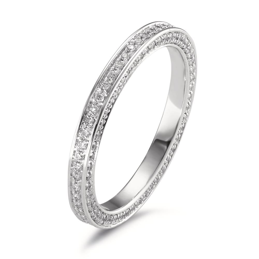 Anillo de memoria 750/oro blanco de 18 quilates Diamante blanco, 0.50 ct, 155 piedras, w-si