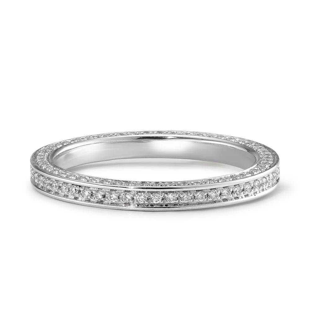 Anillo de memoria 750/oro blanco de 18 quilates Diamante blanco, 0.50 ct, 155 piedras, w-si