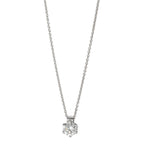 Collar Oro blanco de 585/14 kt. Diamante 0.22 ct, w-si 39.5-42 cm