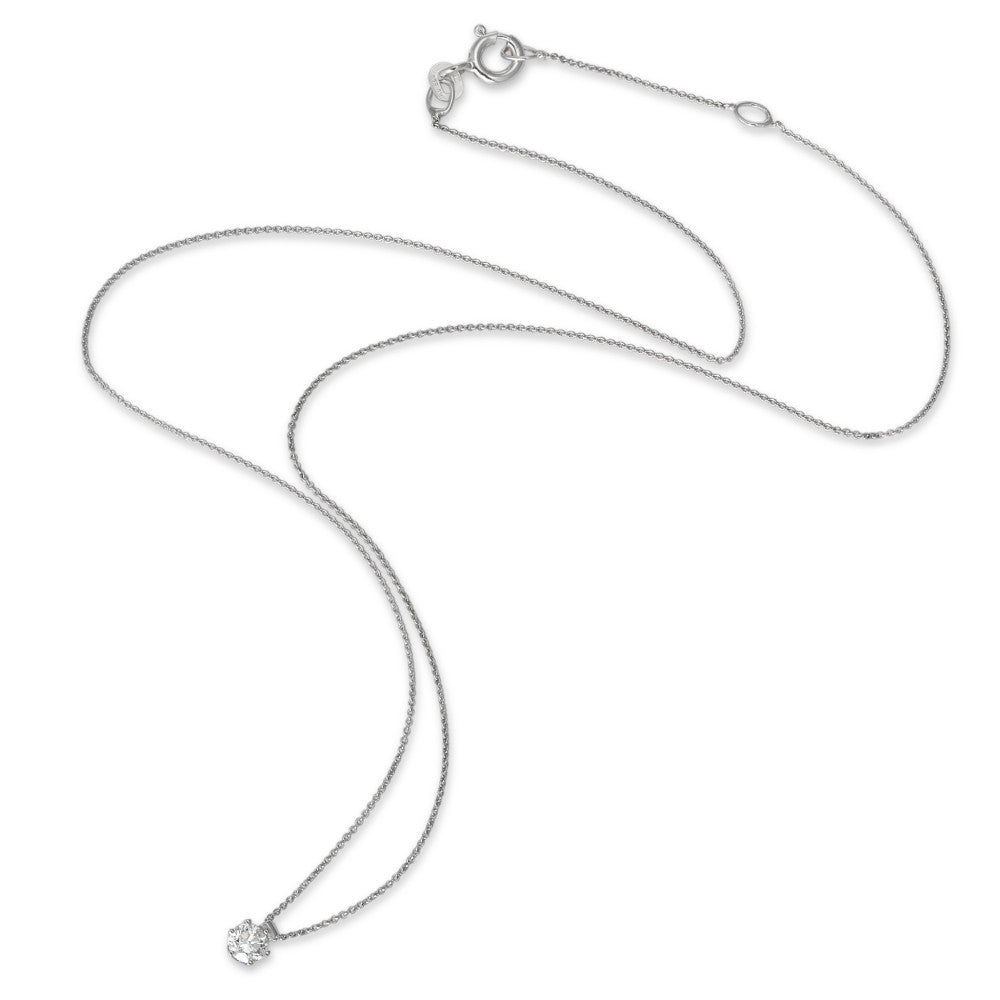 Collar Oro blanco de 585/14 kt. Diamante 0.22 ct, w-si 39.5-42 cm