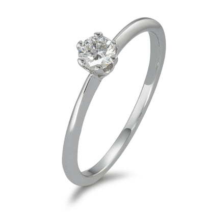 Anillo solitario Oro blanco de 585/14 kt. Diamante 0.20 ct, w-si
