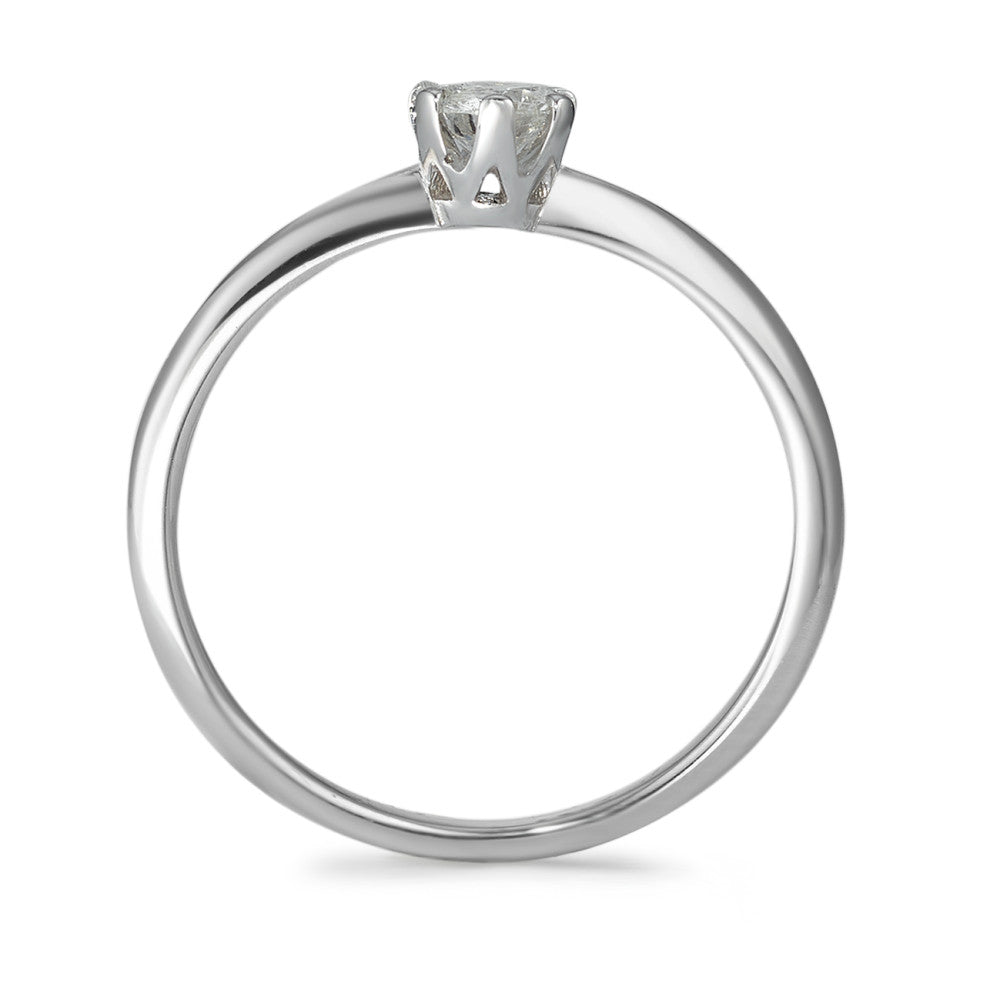 Anillo solitario Oro blanco de 585/14 kt. Diamante 0.20 ct, w-si
