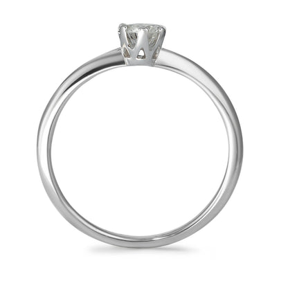 Anillo solitario Oro blanco de 585/14 kt. Diamante 0.20 ct, w-si