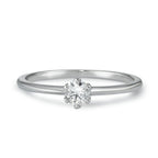 Anillo solitario Oro blanco de 585/14 kt. Diamante 0.20 ct, w-si