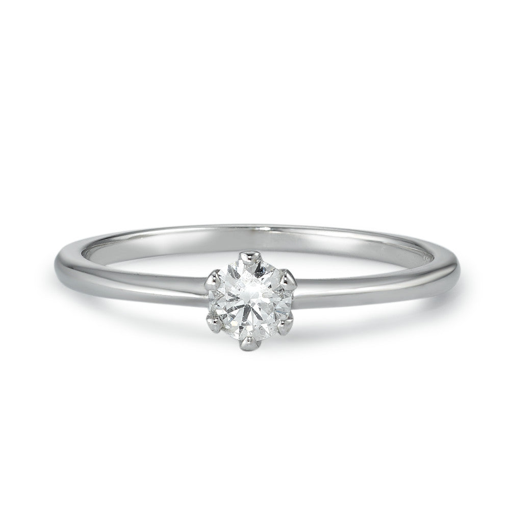 Anillo solitario Oro blanco de 585/14 kt. Diamante 0.20 ct, w-si