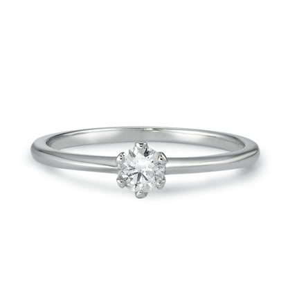 Anillo solitario Oro blanco de 585/14 kt. Diamante 0.20 ct, w-si