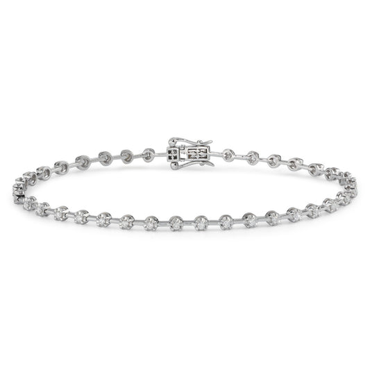 Pulsera 750/oro blanco de 18 quilates Diamante 0.49 ct, 37 piedras, w-si