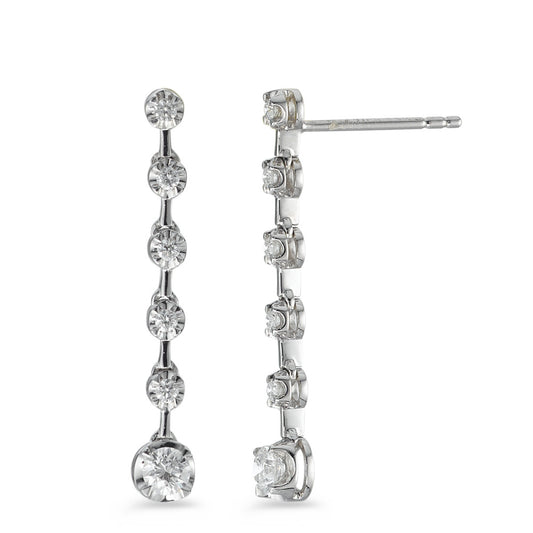 Pendientes 750/oro blanco de 18 quilates Diamante 0.49 ct, 12 piedras, w-si