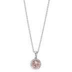 Collar 750/oro blanco de 18 quilates Morganita, Diamante 0.06 ct, w-si 42-45 cm