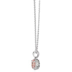 Collar 750/oro blanco de 18 quilates Morganita, Diamante 0.06 ct, w-si 42-45 cm