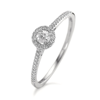 Anillo solitario 750/oro blanco de 18 quilates Diamante 0.21 ct, w-si