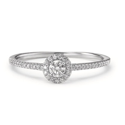 Anillo solitario 750/oro blanco de 18 quilates Diamante 0.21 ct, w-si