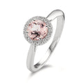 Anillo de dedo 750/oro blanco de 18 quilates Morganita, Diamante 0.11 ct, w-si