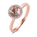 Anillo de dedo 750/oro rojo de 18 quilates Morganita