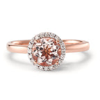 Anillo de dedo 750/oro rojo de 18 quilates Morganita