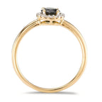 Anillo de dedo 750/oro amarillo de 18 quilates Turmalina, Diamante 0.11 ct, 16 piedras, [Brillant], w-si