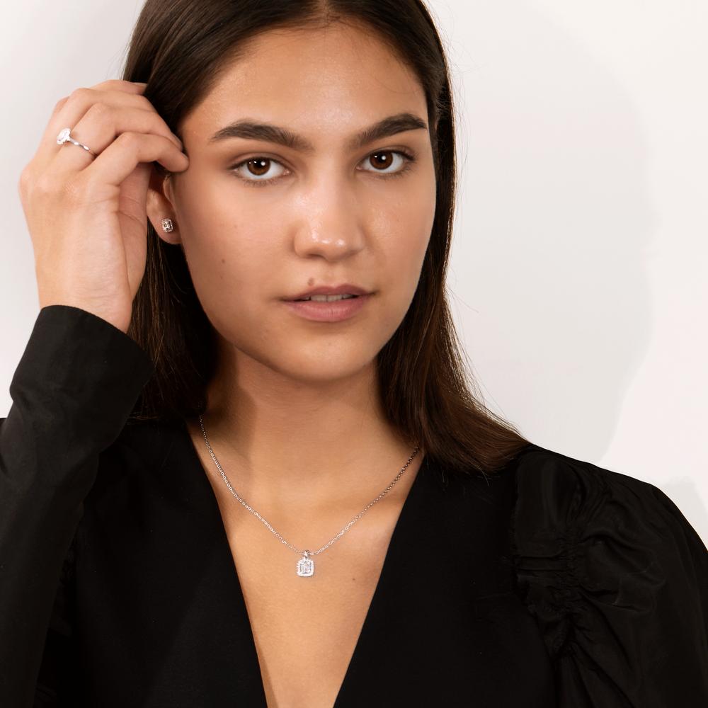 Colgante 750/oro blanco de 18 quilates Diamante blanco, 0.28 ct, w-si