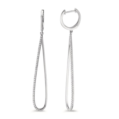 Pendientes 750/oro blanco de 18 quilates Diamante 0.29 ct, w-si