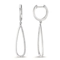 Pendientes 750/oro blanco de 18 quilates Diamante 0.14 ct, w-si