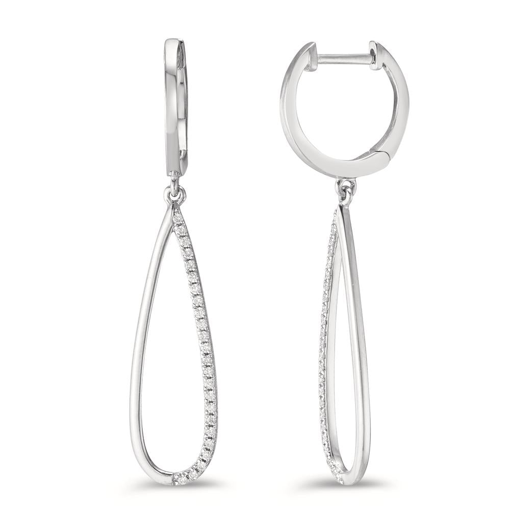 Pendientes 750/oro blanco de 18 quilates Diamante 0.14 ct, w-si