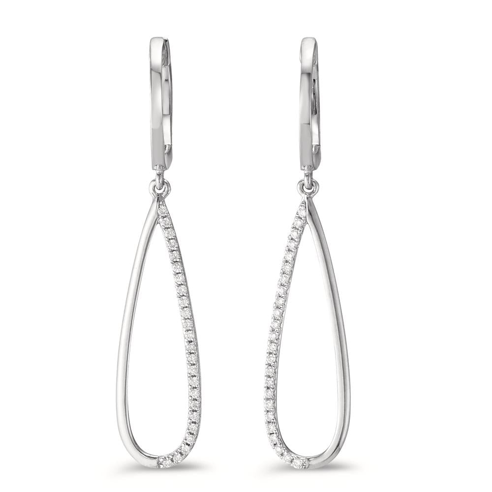 Pendientes 750/oro blanco de 18 quilates Diamante 0.14 ct, w-si