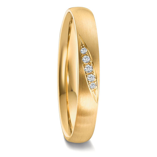 Anillo de pareja 750/oro amarillo de 18 quilates Diamante 0.036 ct, 5 piedras, tw-vsi