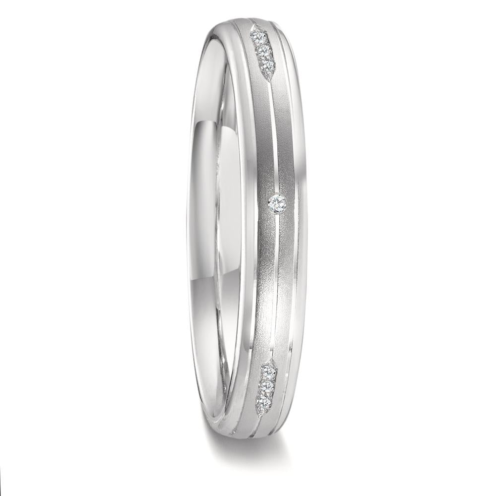 Anillo de pareja 750/oro blanco de 18 quilates Diamante 0.051 ct, 12 piedras, w-vsi
