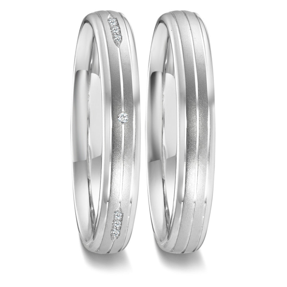 Anillo de pareja 750/oro blanco de 18 quilates