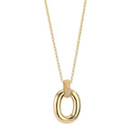 Collar con colgante Plata Circonita 33 piedras Amarillo Dorado 40-45 cm