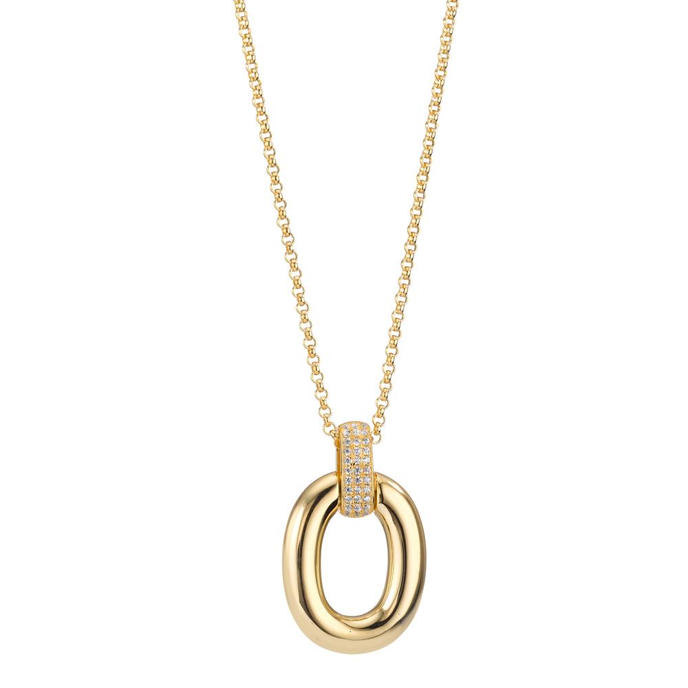 Collar con colgante Plata Circonita 33 piedras Amarillo Dorado 40-45 cm