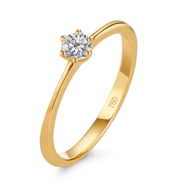 Anillo solitario 750/oro amarillo de 18 quilates Diamante 0.20 ct, w-si
