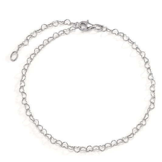 Pulsera Plata Rodio plateado Corazón 18 cm
