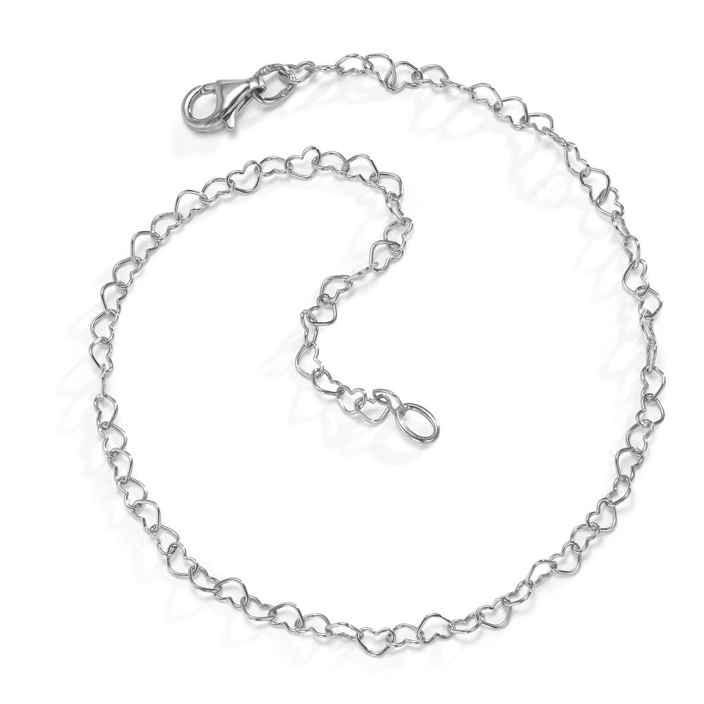 Pulsera Plata Rodio plateado Corazón 18 cm