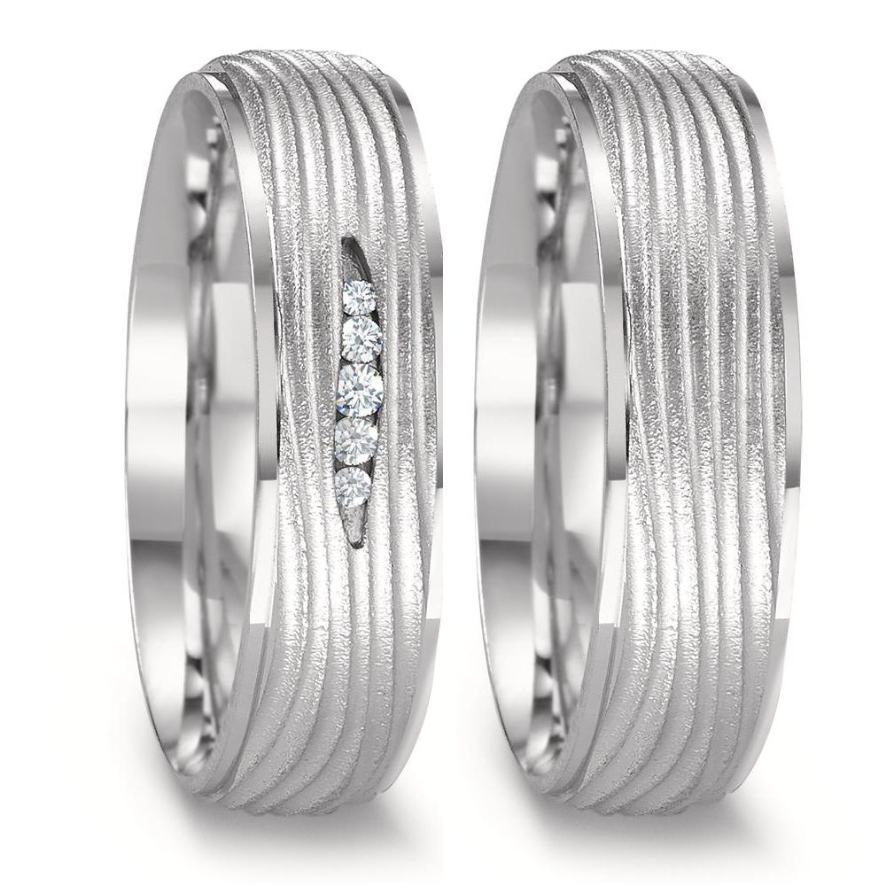 Anillo de pareja 750/oro blanco de 18 quilates