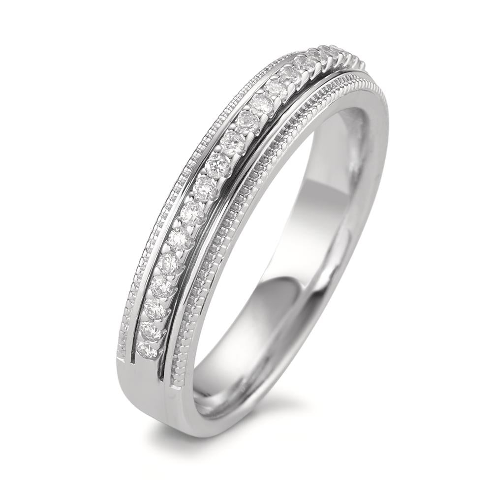 Anillo de dedo 750/oro blanco de 18 quilates Diamante 0.21 ct, 23 piedras, [Brillant], w-si