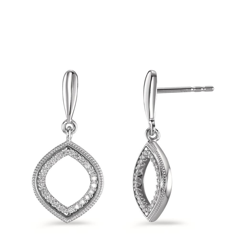 Pendientes 750/oro blanco de 18 quilates Diamante 0.15 ct, 48 piedras, [Brillant], w-si