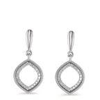 Pendientes 750/oro blanco de 18 quilates Diamante 0.15 ct, 48 piedras, [Brillant], w-si