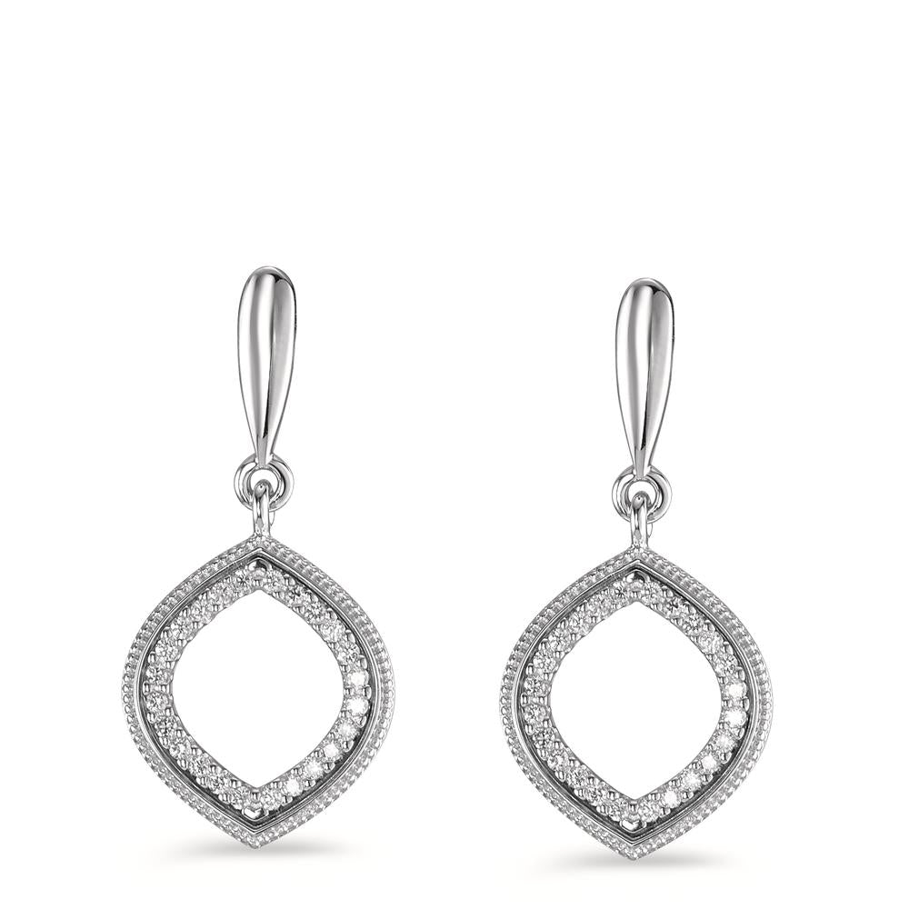Pendientes 750/oro blanco de 18 quilates Diamante 0.15 ct, 48 piedras, [Brillant], w-si