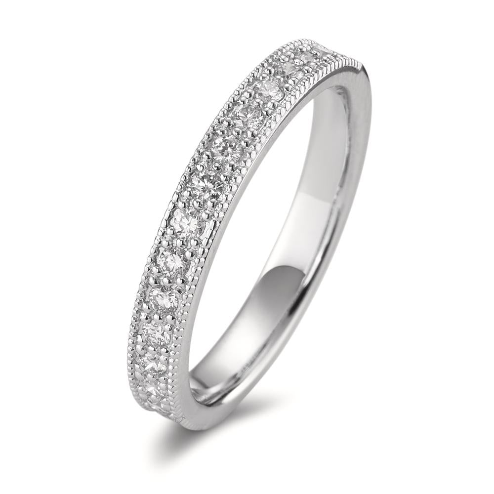 Anillo de memoria 750/oro blanco de 18 quilates Diamante 0.25 ct, 15 piedras, [Brillant], w-si