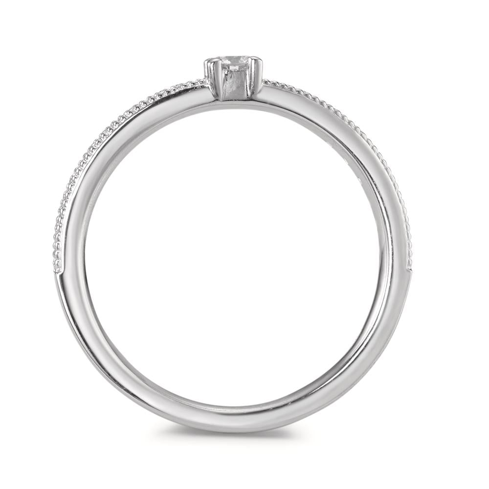 Anillo solitario 750/oro blanco de 18 quilates Diamante 0.16 ct, 19 piedras, [Brillant], w-si
