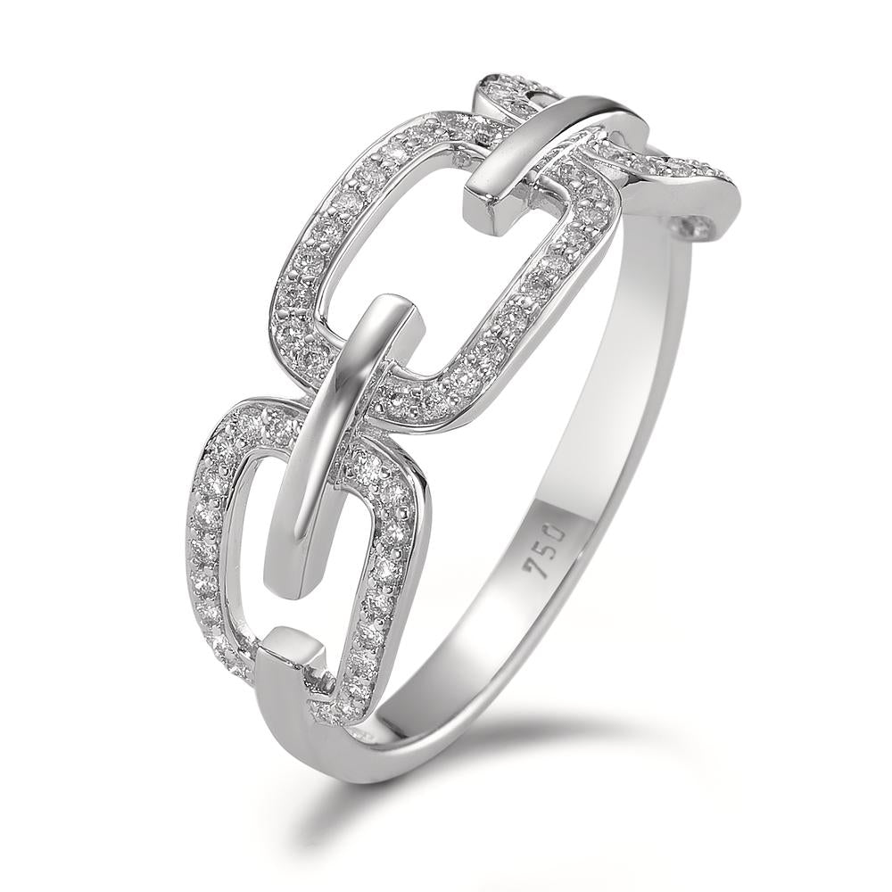 Anillo de dedo 750/oro blanco de 18 quilates Diamante 0.20 ct, [Brillant], w-si