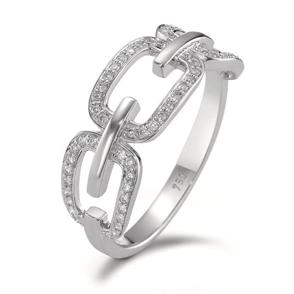 Anillo de dedo 750/oro blanco de 18 quilates Diamante 0.20 ct, [Brillant], w-si