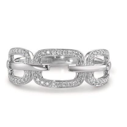 Anillo de dedo 750/oro blanco de 18 quilates Diamante 0.20 ct, [Brillant], w-si