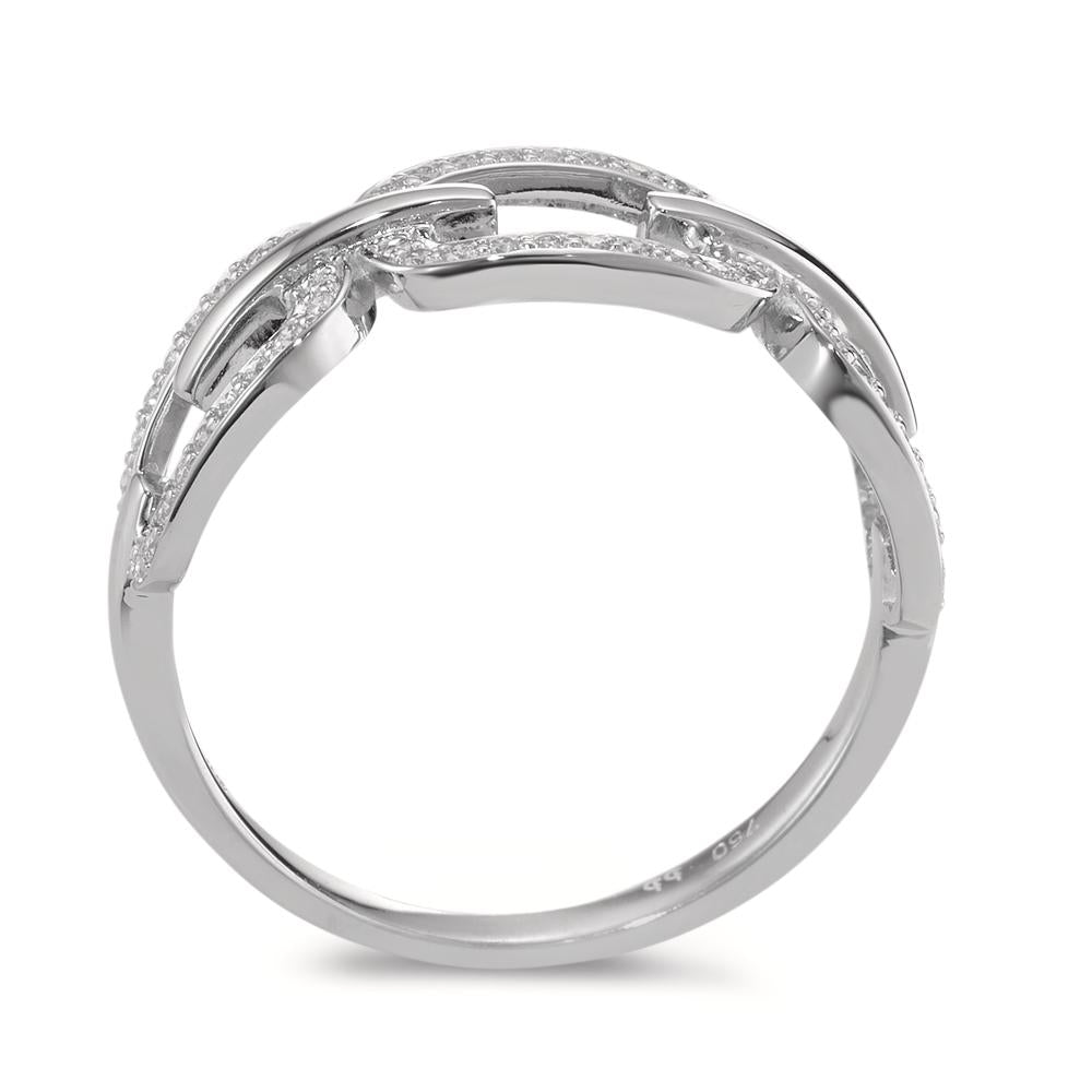 Anillo de dedo 750/oro blanco de 18 quilates Diamante 0.20 ct, [Brillant], w-si